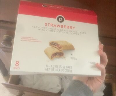 Strawberry flavored fruit & grain cereal bars