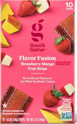 Strawberry mango flavor fusion fruit strips