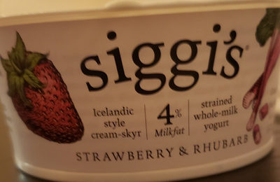 Strawberry & rhubarb strained whole-milk yogurt, strawberry & rhubarb