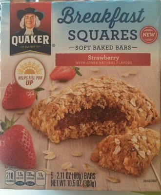 Strawberry soft baked bars squares with fruit filling, strawberry
