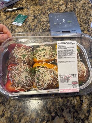 Stuffed Bell Peppers W/ Ground Beef And Rice