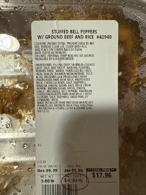 Stuffed Bell Peppers w/ Ground Beef & Rice