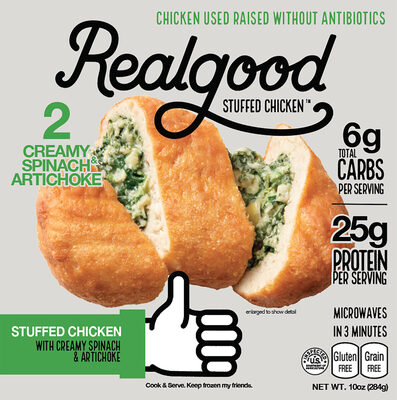 Stuffed chicken with creamy spinach & artichoke