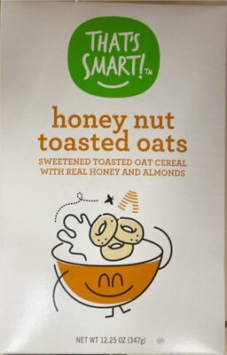 Sweetened toasted oat cereal with real honey and almonds