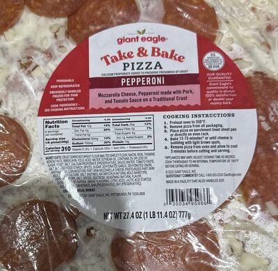 Take And Bake Pepperoni Pizza