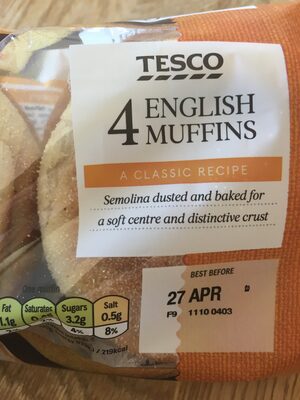 Tesco English Muffins 4 Pack