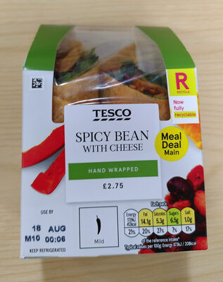 Tesco Spicy Bean with Cheese Wrap