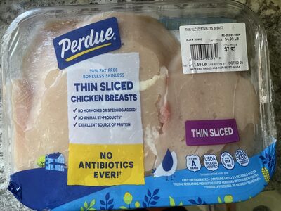 Thin sliced chicken breasts