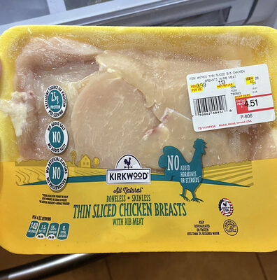 Thin Sliced Chicken Breasts with Rib Meat