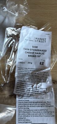 THIN STONEBAKED CHEESY GARLIC BREAD 10"