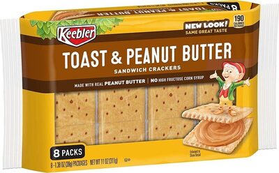 Toast and peanut butter sandwich crackers