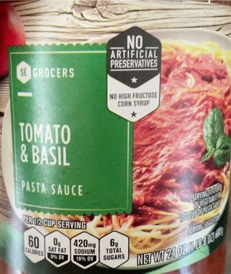 Tomato & basil pasta sauce