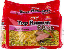 Top ramen beef flavor ramen noodle soup