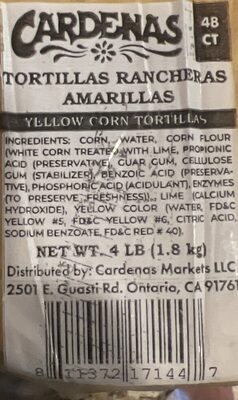 Tortillas, rancheras amarillas