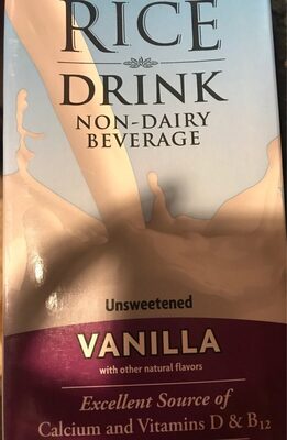 Trader joe's, unsweetened non-dairy beverage rice drink, vanilla