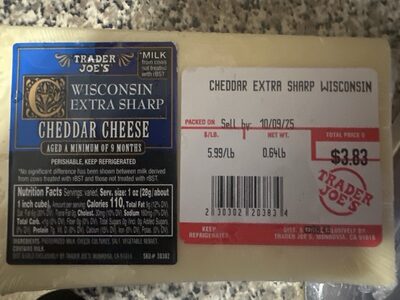 Trader Joe’s Wisconsin Extra sharp Cheddar cheese