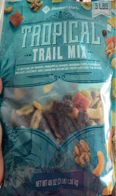 Tropical fruit trail mix pound walnut cashew