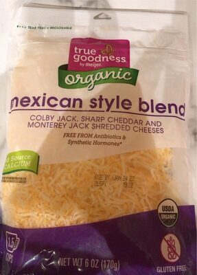 True Goodness, Organic Mexican Shredded Cheese Blend