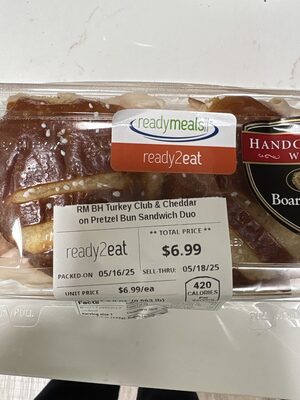 Turkey Club And Cheddar On Pretzel Bun