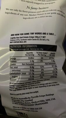 Tyrrell’s Lightly Sea Salt Potato Crisps