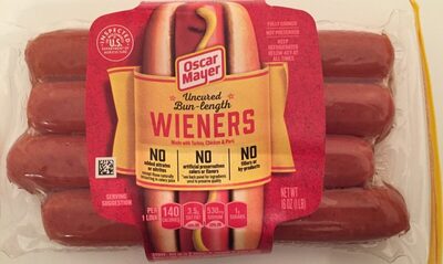 Uncured bun-length wieners, uncured