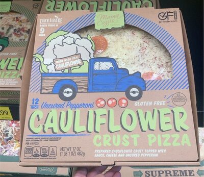 Uncured Pepperoni cauliflower pizza