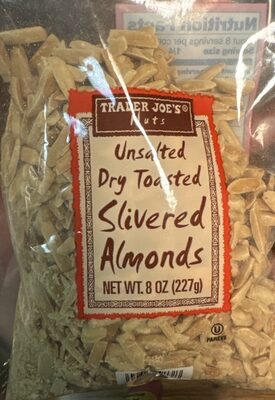 Unsalted Dry Toasted Slivered Almonds