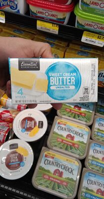 Unsalted sweet cream butter, unsalted, sweet cream