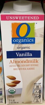 Unsweetened vanilla organic almondmilk