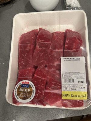 USDA STYLE BEEF CHUCK COUNTRY STYLE RIB BONELESS