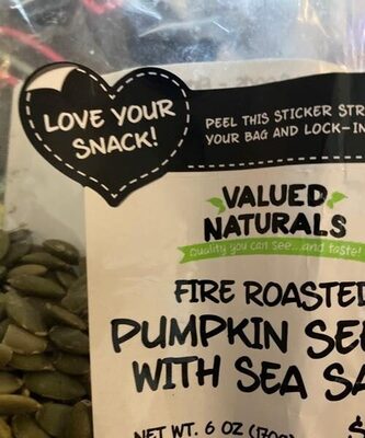 Valued naturals, pumpkin seeds with sea salt