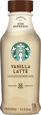 Vanilla latte iced espresso beverage