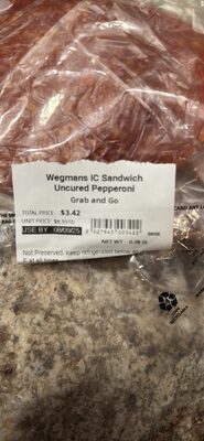 Wegmans IC Sandwich Uncured Pepperoni