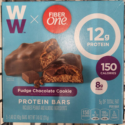 Weight Watchers Fiber One Fudge Chocolate Cookie Protein Bars