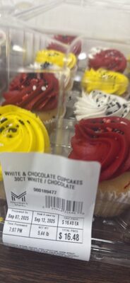 WHITE & CHOCOLATE CUPCAKES 30CT WHITE / CHOCOLATE