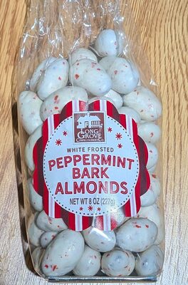 White Frosted Peppermint Bark Almonds