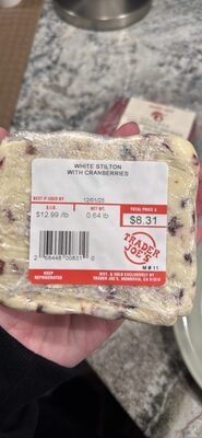 White Stilton Cheese with cranberries