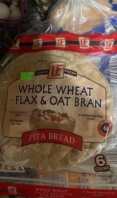 WHOLE WHEAT + FLAX & OAT BRAN PITA BREAD