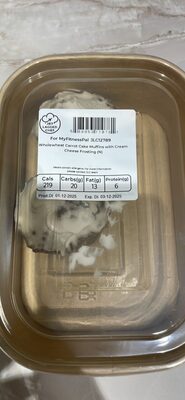 Wholewheat Carrot Cake Muffins with Cream Cheese Frosting