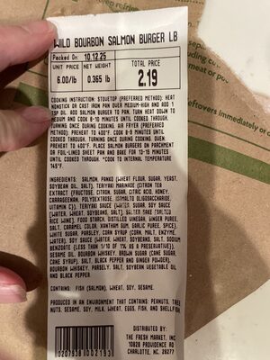 Wild Bourbon Salmon Burger