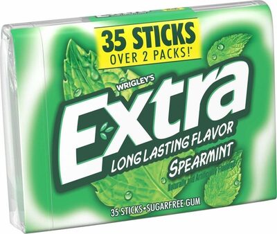 Wrigleys spearmint chewing gum sugar free stick rp