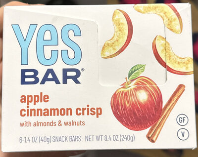 YES bar Apple cinnamon crisp with almonds and walnuts