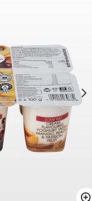 yoghurt with mango, peach & passion fruit