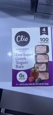 Zero Sugar Greek Yogurt Bars Mixed Berry natural flavor