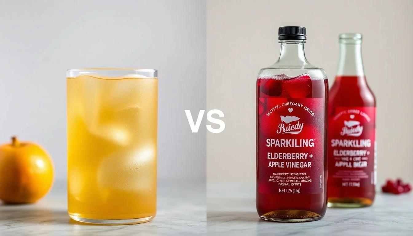 Apple Cider vs Sparkling Elderberry + Pomegranate Apple Cider Vinegar Beverage