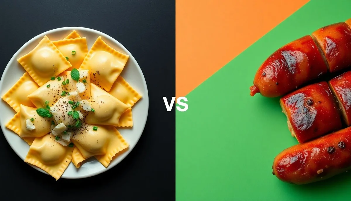 Ravioli vs Smoked Chicken Sausage Comparison