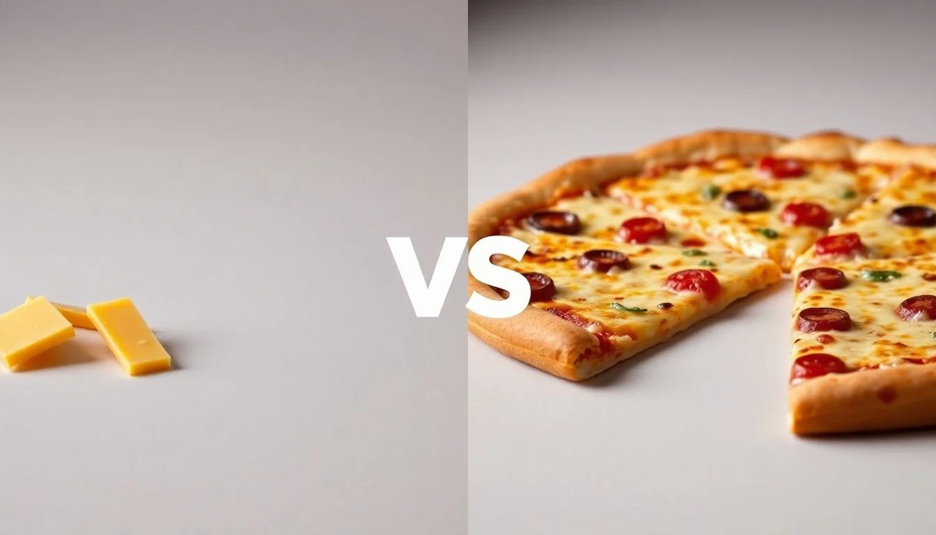 CHEDDAR CHEESE SLICES vs PIZZA
