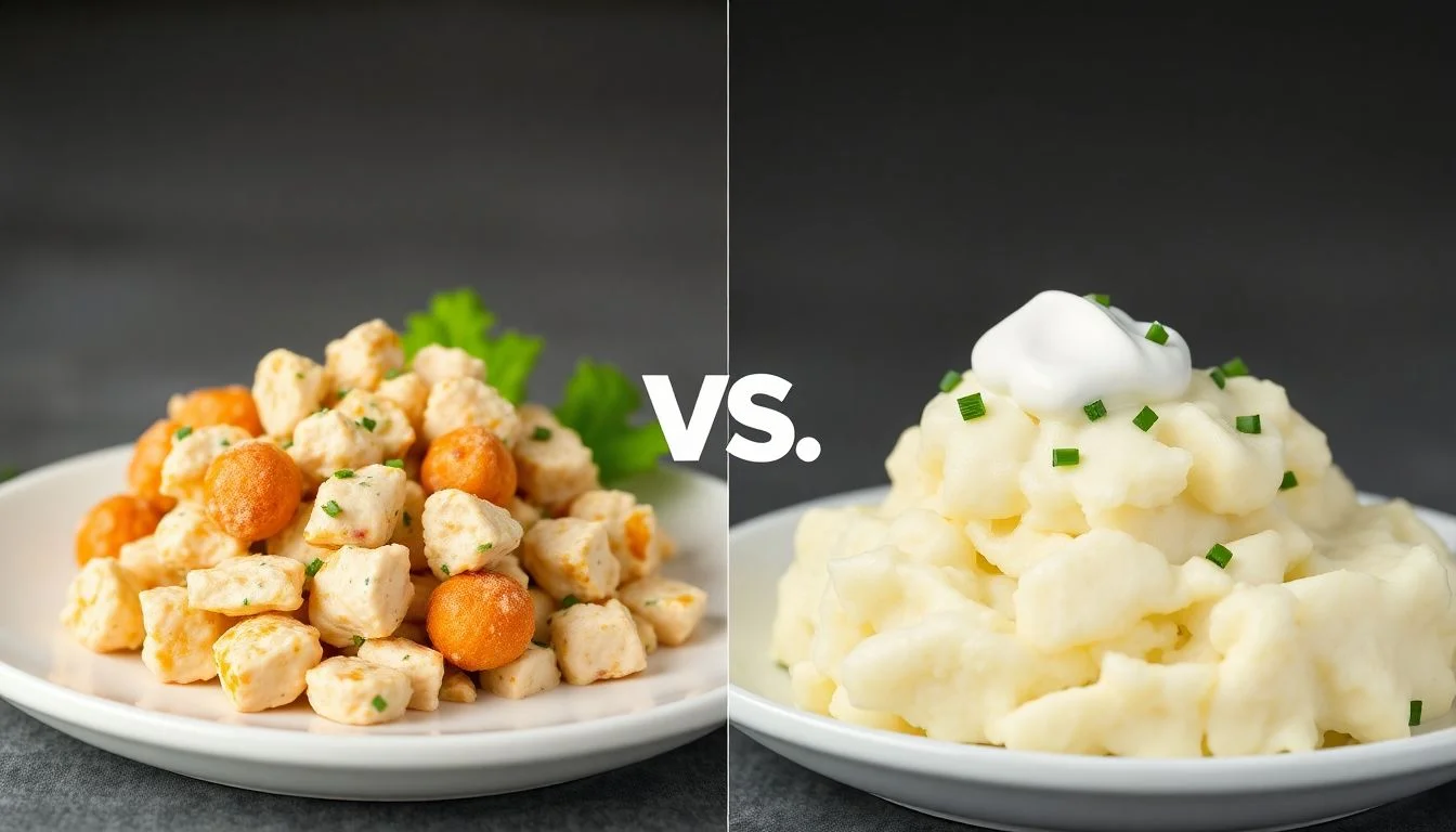 CHICKEN SALAD vs Mashed Potatoes Sour Cream & Chives