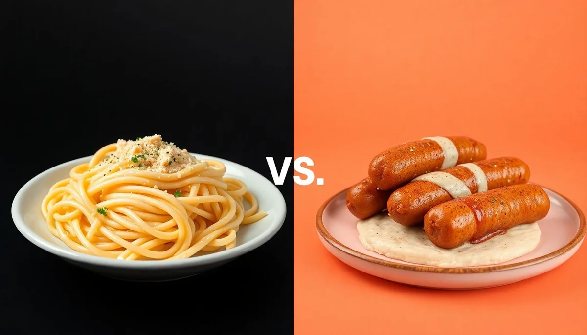 Classic Alfredo Pasta vs Breakfast Sausage Debate