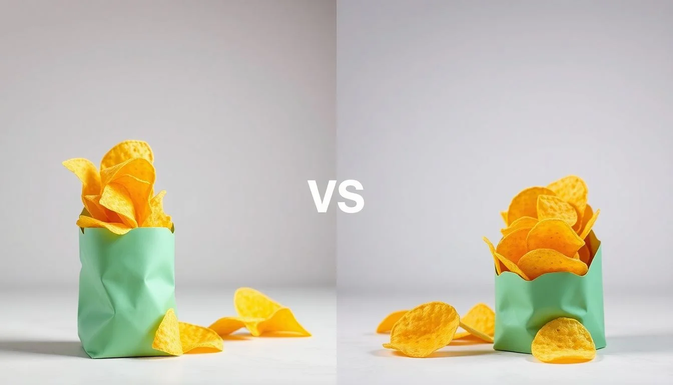 Corn chips vs No Salt Tortilla Chips